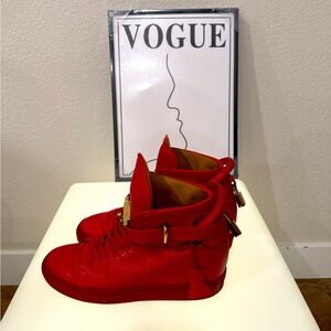 Buscemi red leather sneaker